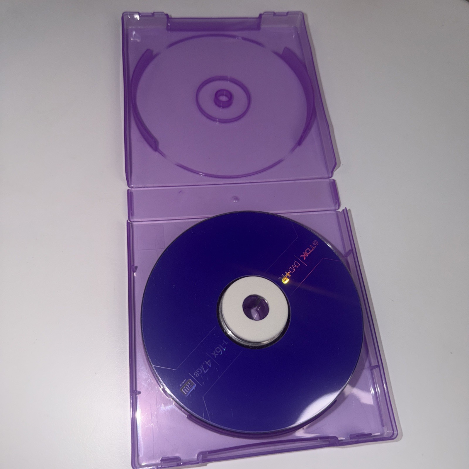 TDK Format: DVD+R 4.7GB 1-16x 4.7 GB RW Pack Of 10 Purple Jew Case Open Box