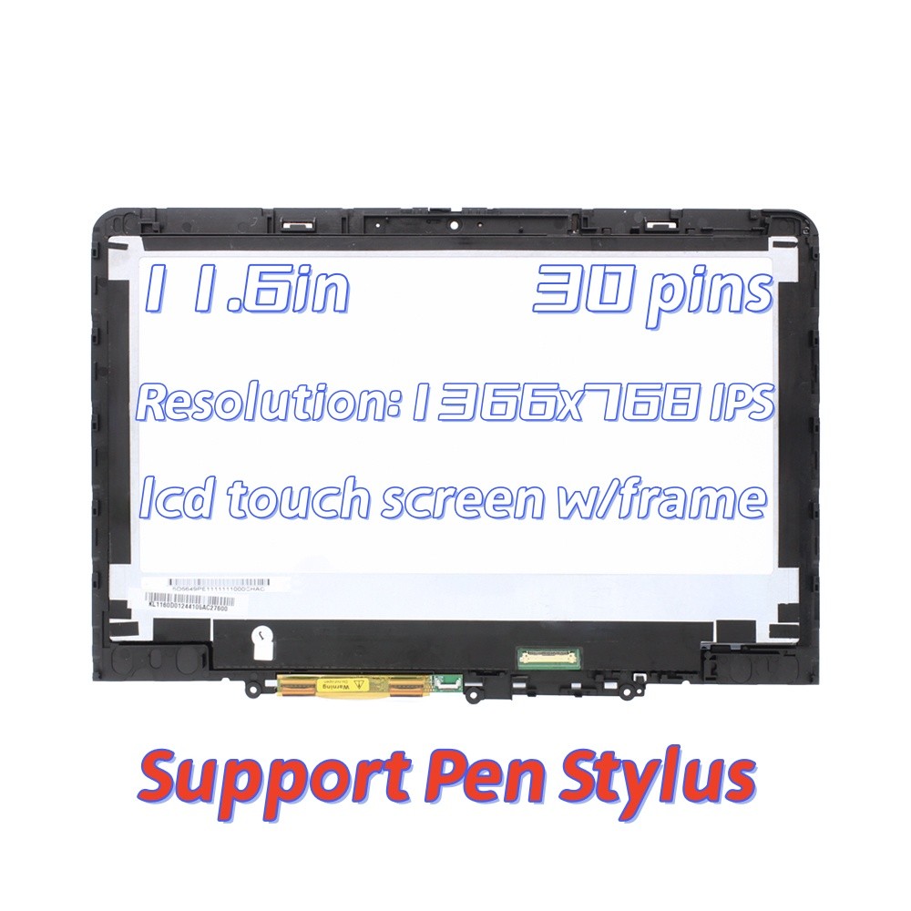Replacement 11.6" for Lenovo 300w 500w Gen 3 LCD Touch Screen w/Bezel 5M11C85596