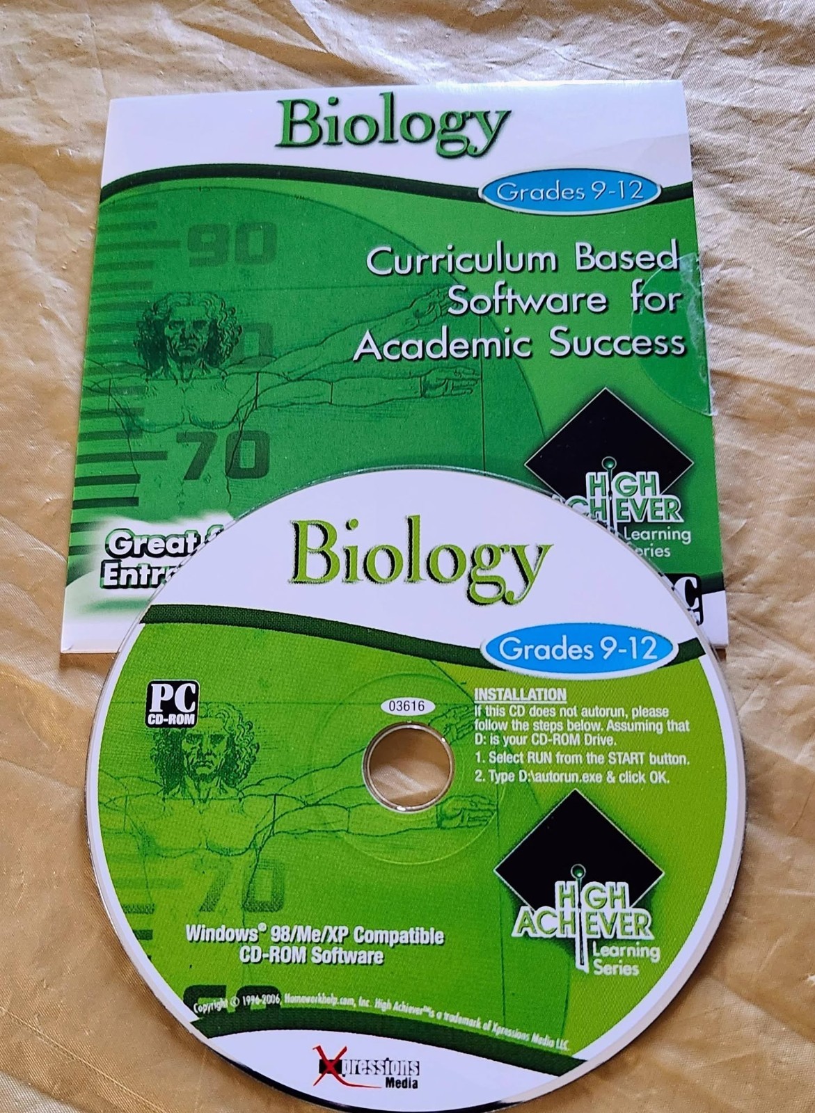 High Achiever Learning series PC CD-ROM BrainStormUSA. LLC Physics I, II Biology