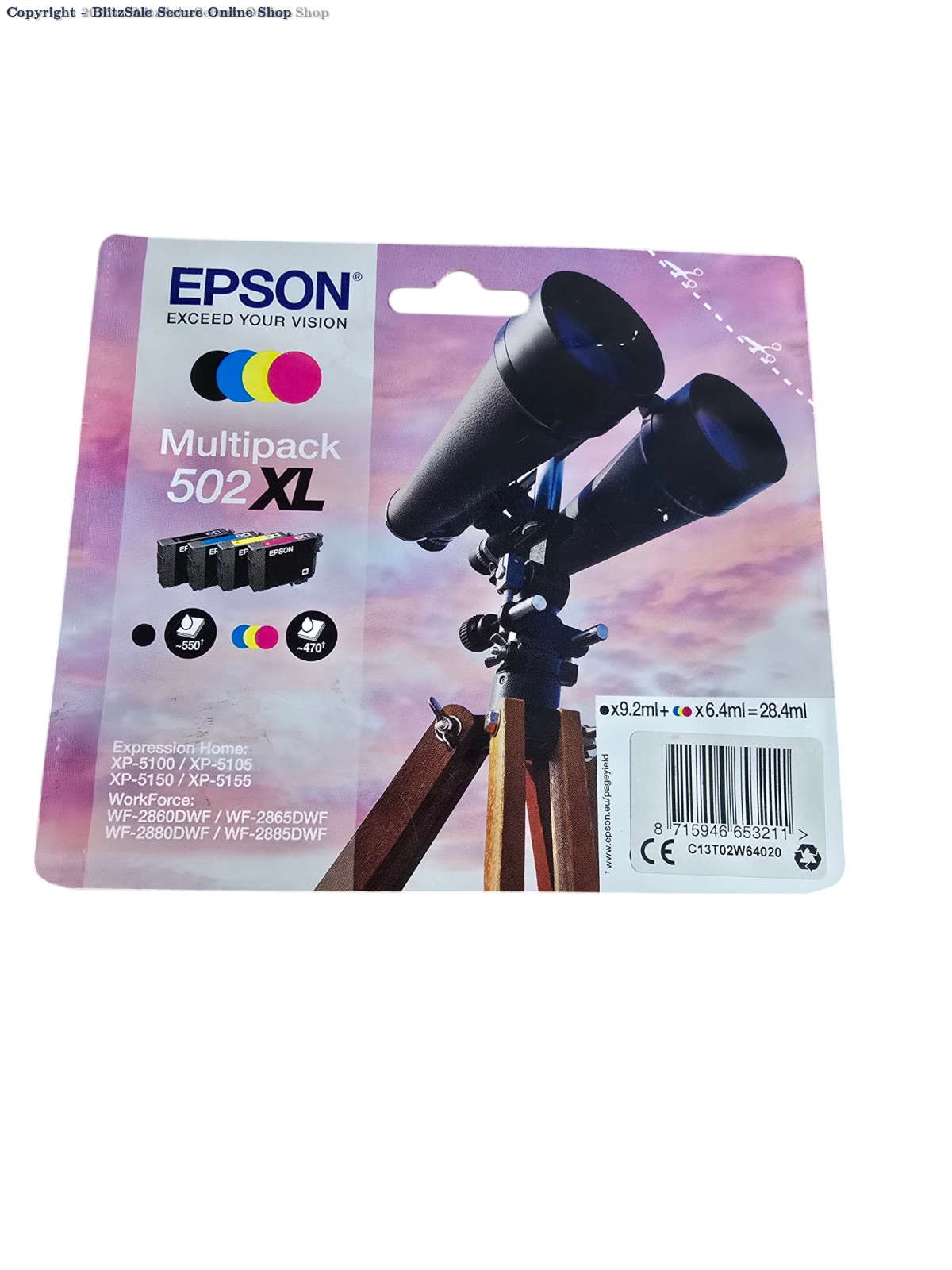 Epson Multipack of 502XL Ink Cartridges with 4 Colours (Original, Pigment EXP 26