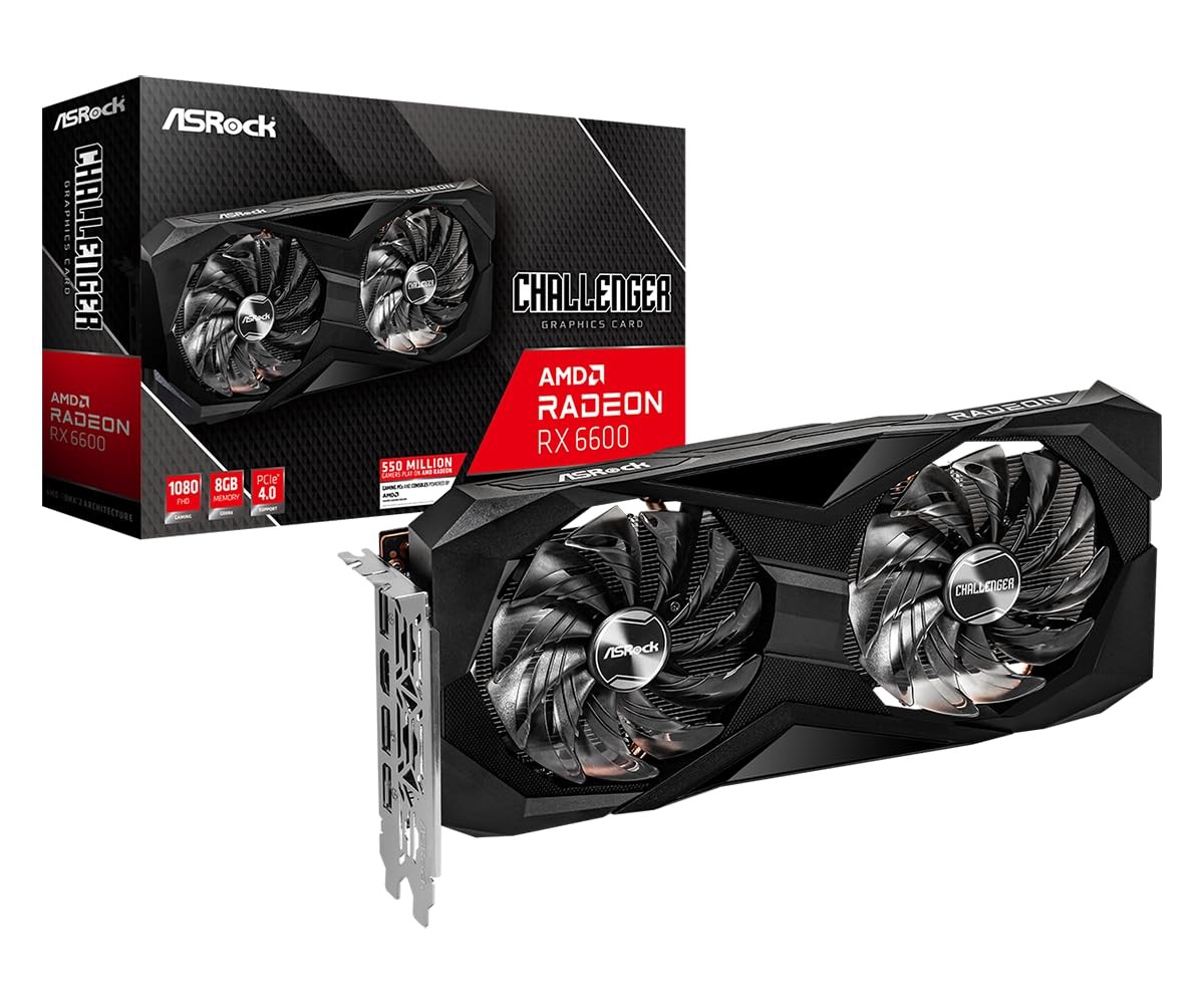 ASRock AMD Radeon RX 6600 Challenger D 8GB GDDR6 DisplayPort 14Gbps