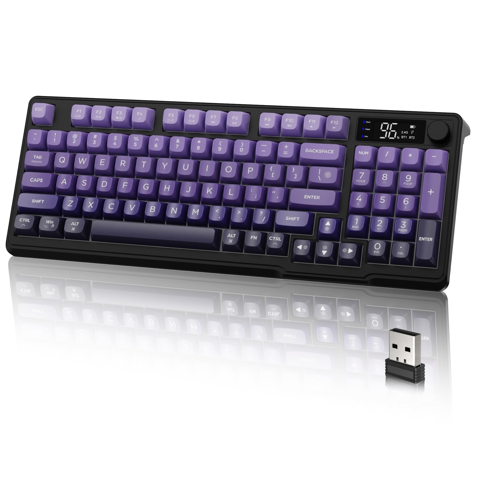 LexonElec M96 Wireless Keyboard, Low Profile Quiet Typing Membrane Gaming Key...
