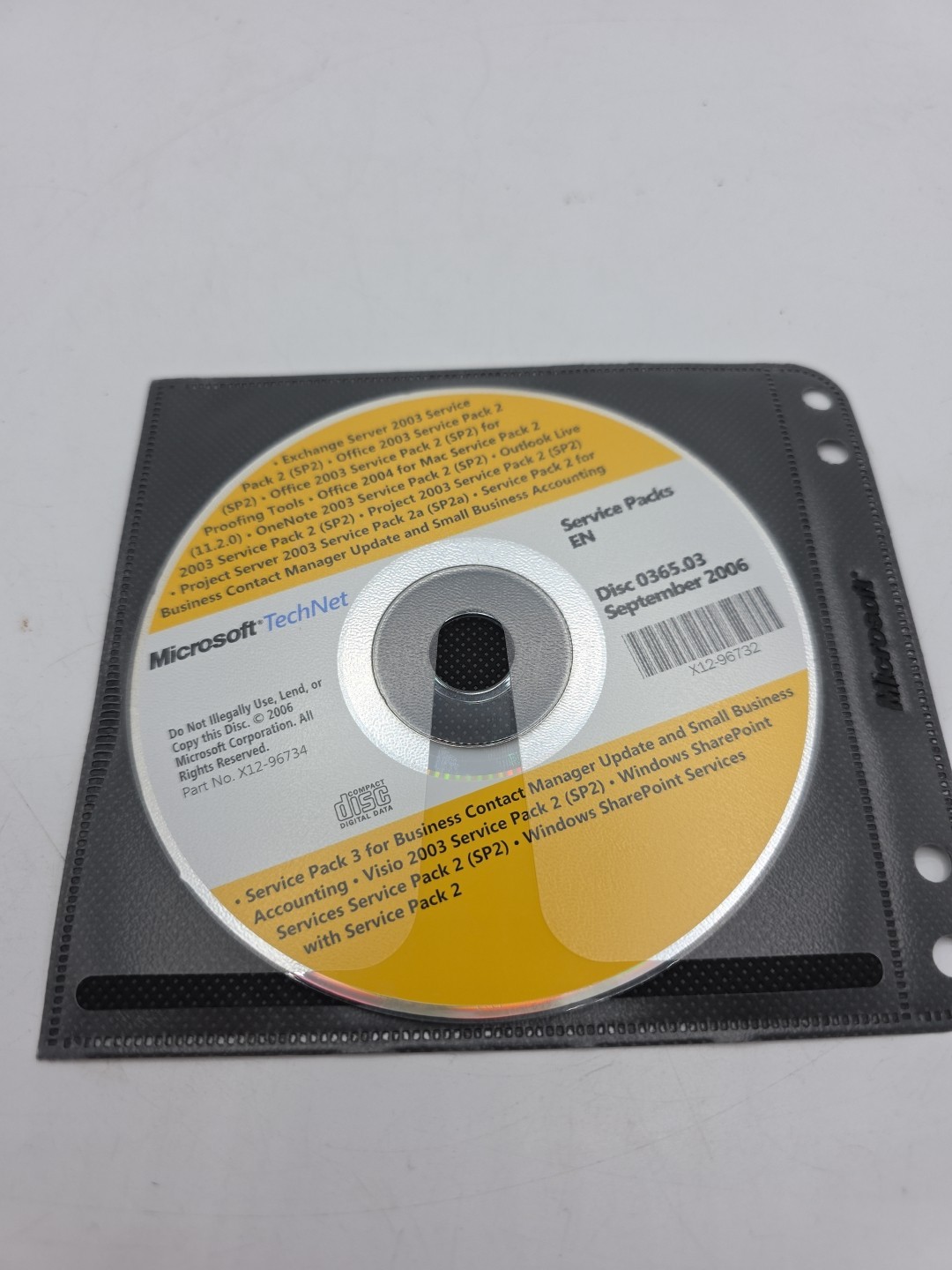 MICROSOFT-TechNet SEPTEMPER 2006 Service Packs 2 3 EN 0365.03 SOFTWARE