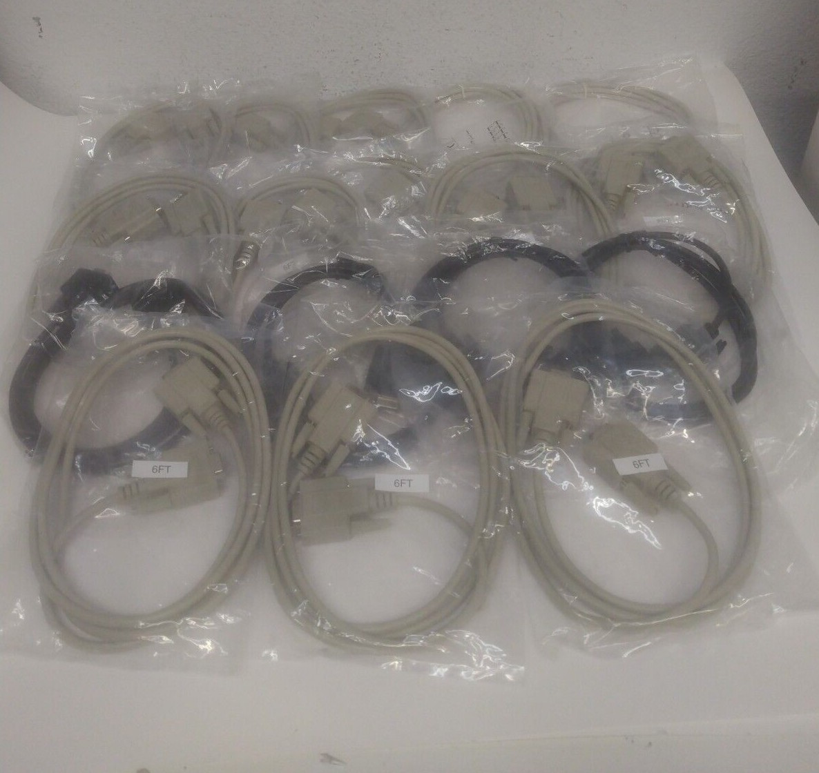 Lot of 17PCs Monoprice 6ft DB 9 F/F  DB9F TO DB9F Molded Cable