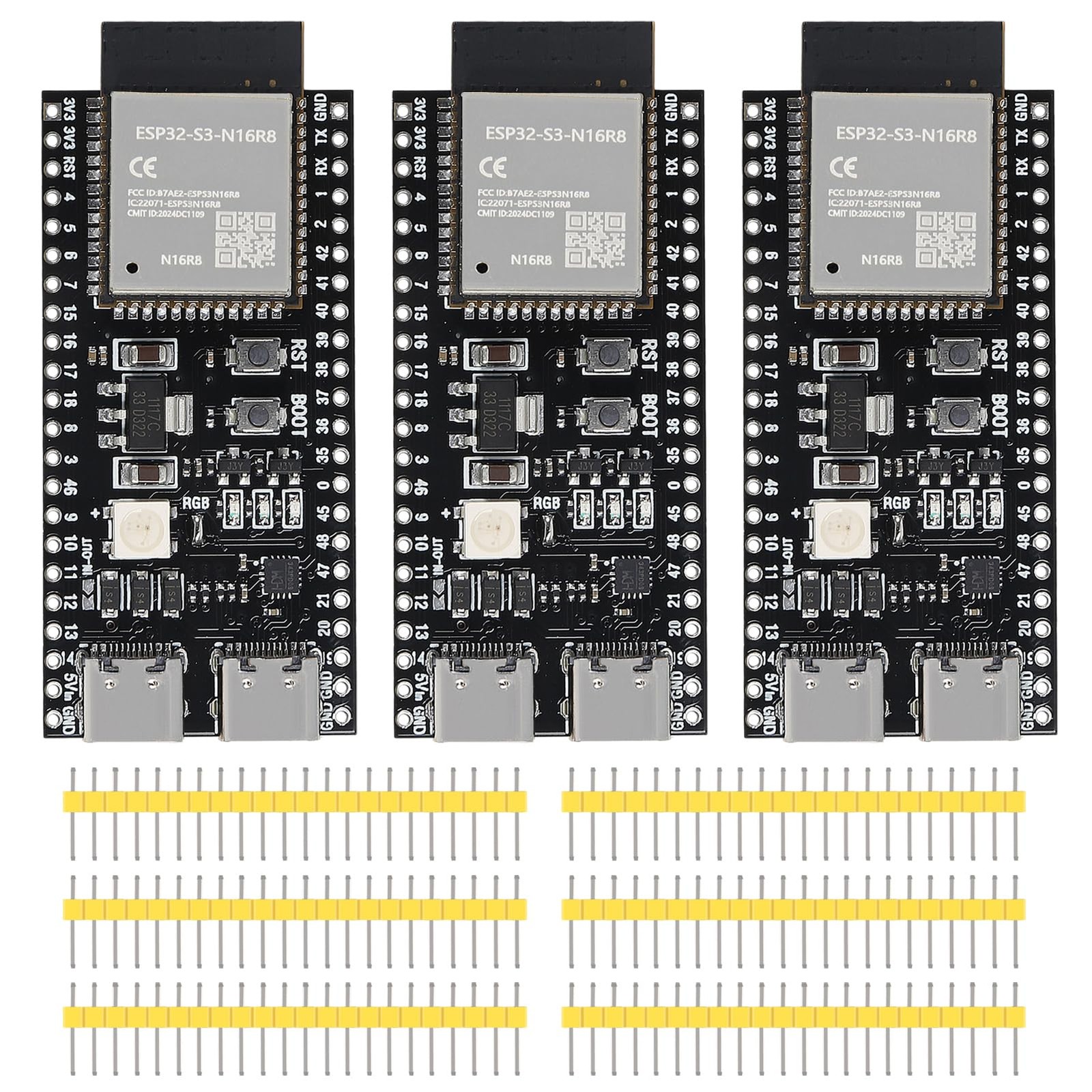3PCS ESP32 ESP32-S3 Development Board Type-C 3pcs N16R8, N16R8