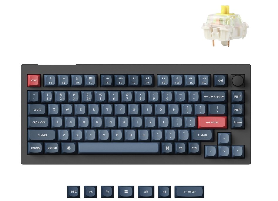 Keychron V1 Max Qmk/via Wireless Custom Mechanical Keyboard V1M-D1-B -Excellent