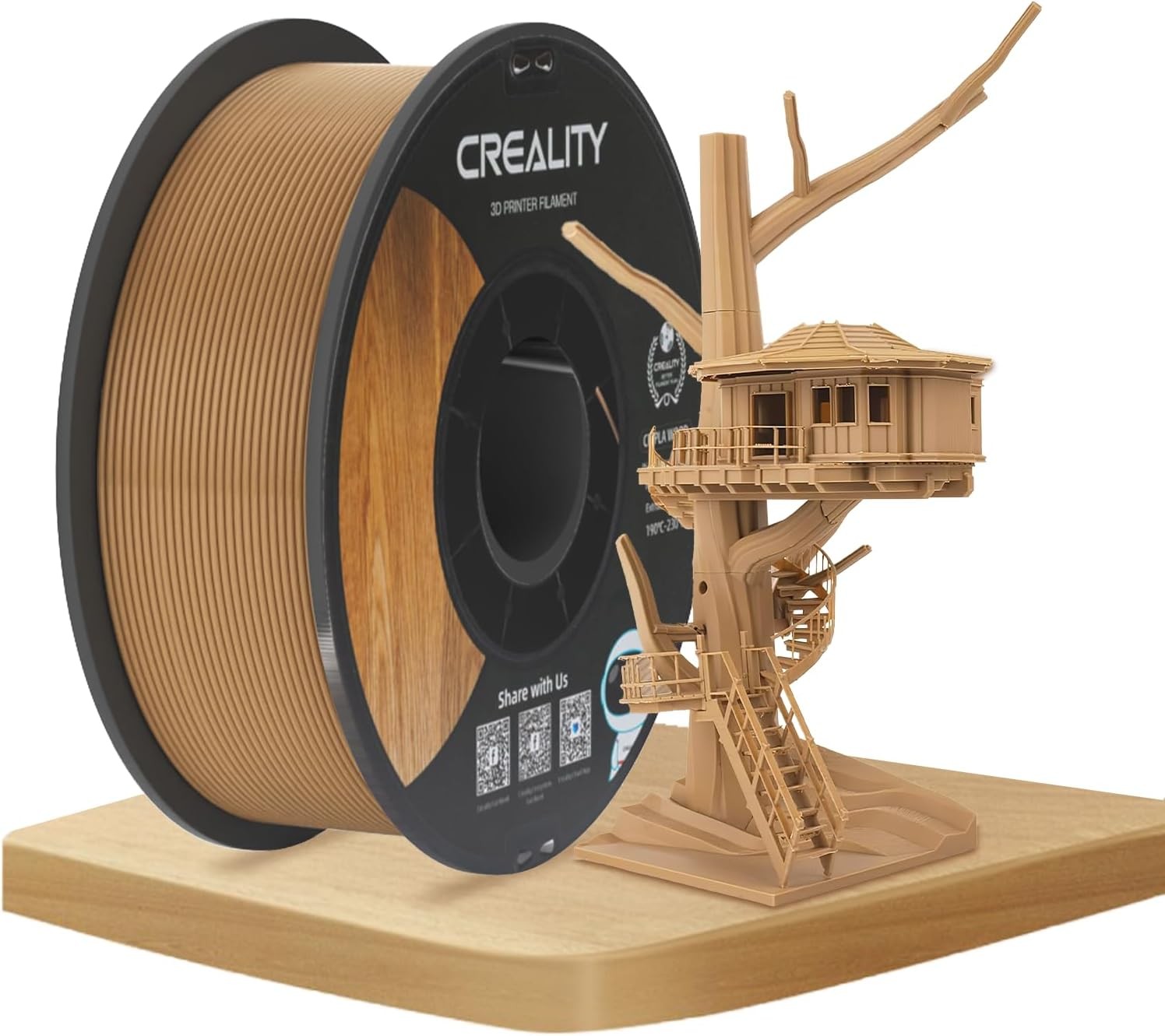 Creality Wood 3D Filament PLA 1.75mm 1kg/Spool For 3D Printer LOT