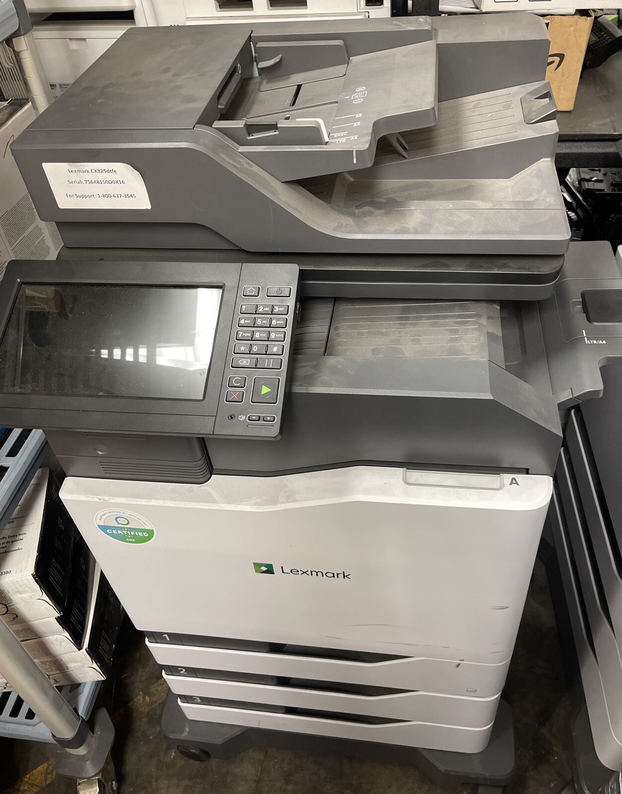 Lexmark CX825dtfe Color Copier w/ Network Scan Copy Fax 42K0042 See Pictures