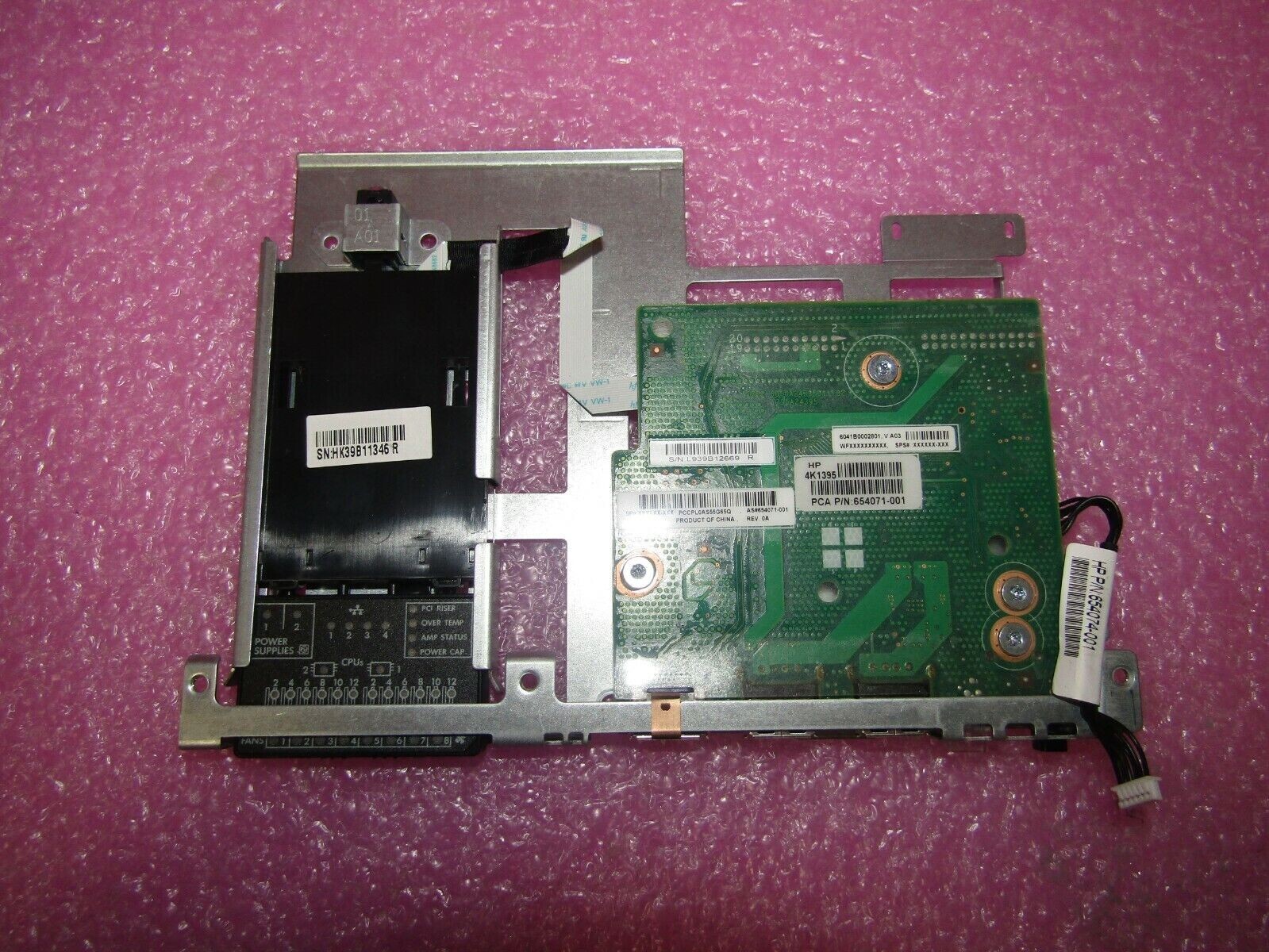 654071-001 HP HP Proliant Front IO Control Panel DL360 Gen 8