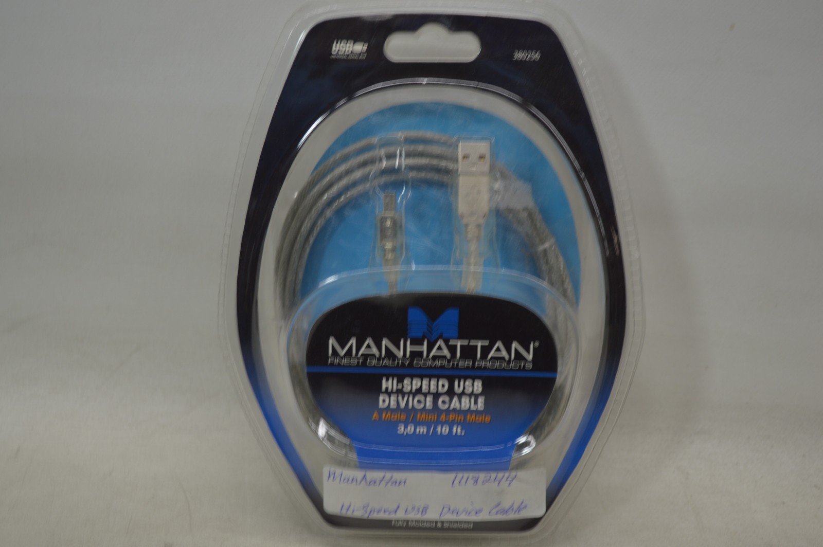 Manhattan HI-SPEED USB 2.0 DEVICE CABLE A Male/Mini 4-pin Male 10 ft.