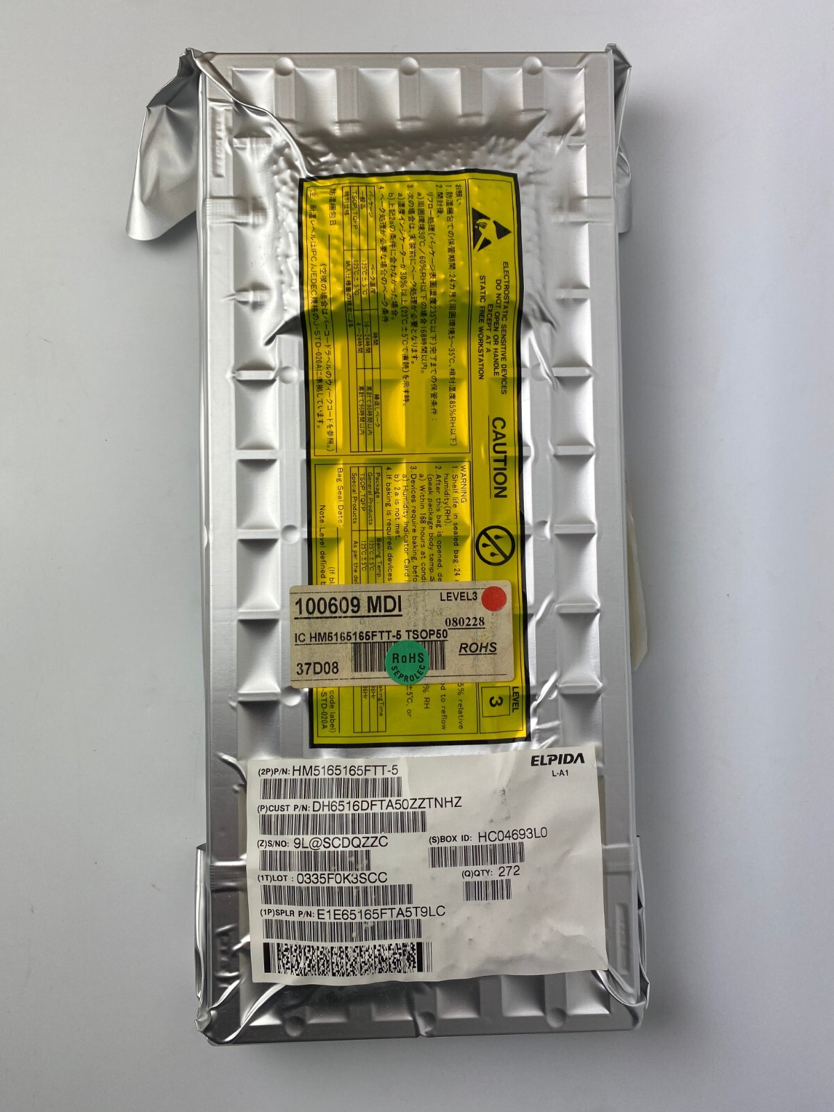 Elpida HM5165165FTT‑5 TSOP50, DRAM Memory Chip, BOX - 272QTY