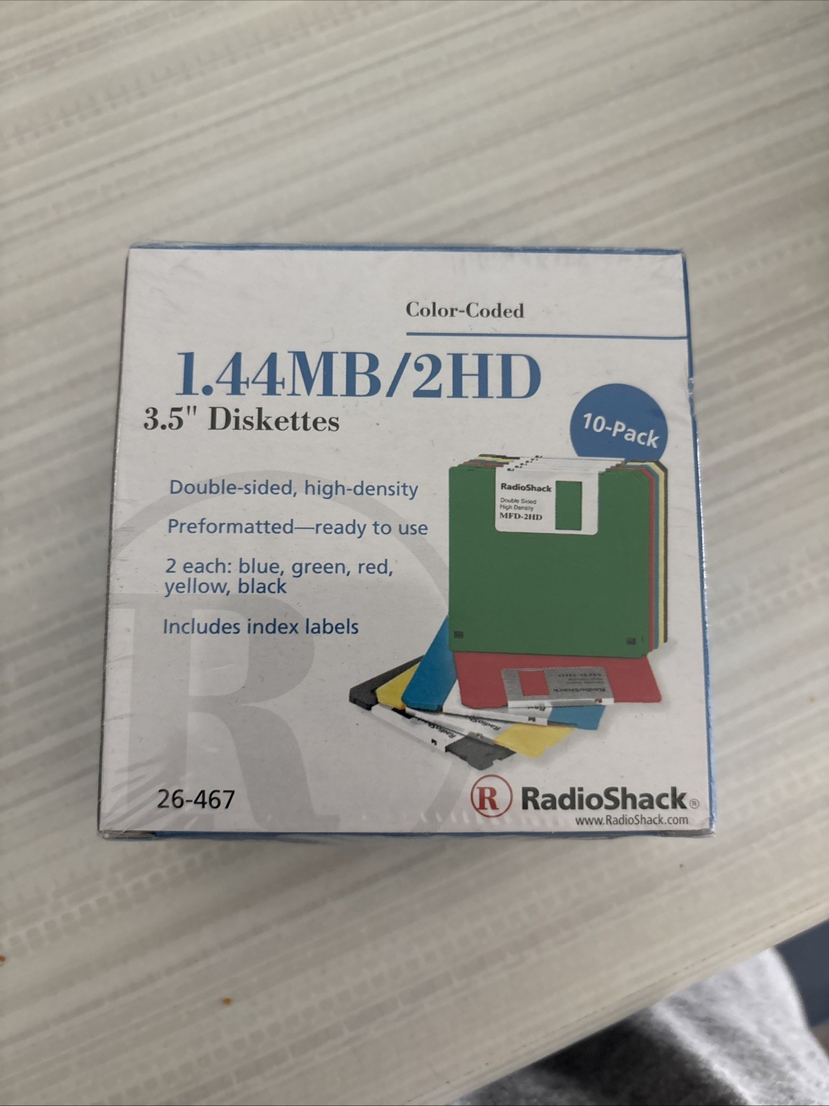 Radio Shack Color Coded 10 Pack Floppy 3.5" Diskettes 1.44MB/2HD New sealed