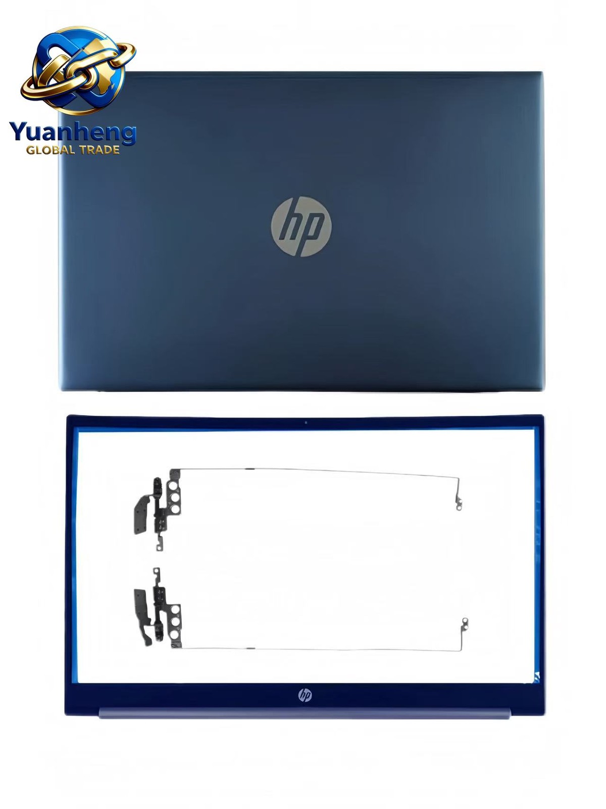 New For HP Pavilion 15-EH 15-EG LCD Back Cover+Front Bezel+Hinges Silver / Blue