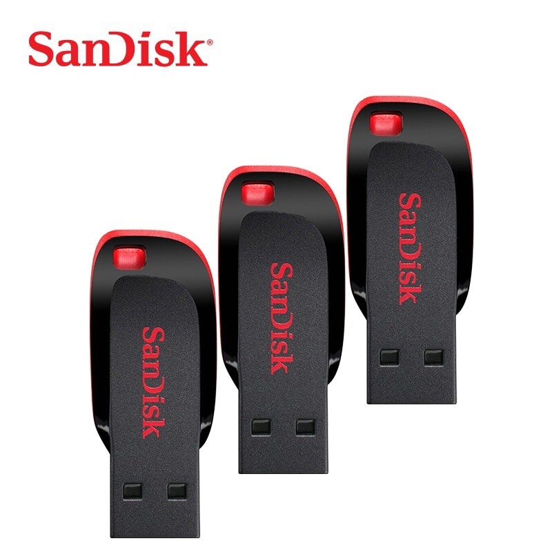 3 X SanDisk 32GB Cruzer Blade USB Flash Drive Memory Stick TRIPLE PACK -UK