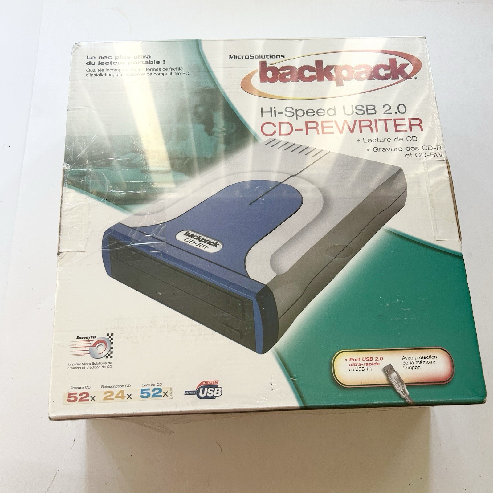 Micro Solutions Backpack CD-Rewriter Hi-Speed USB 2.0 Sealed