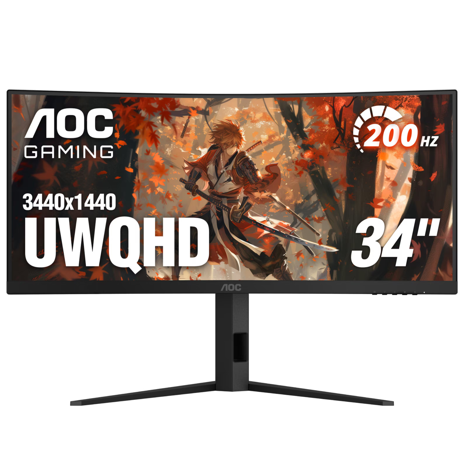 AOC - CU34G4HV 34" VA Panel Curved Gaming Monitor, LED, WQHD (3440x1440), 200...