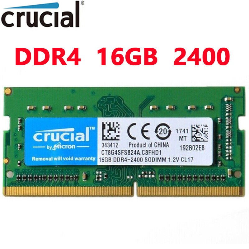CRUCIAL DDR4 16GB 1X16 2400 PC4-19200 Laptop 260-Pin SODIMM Notebook Memory RAM
