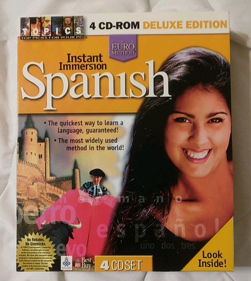 Topics Entertainment Instant Immersion Spanish 4 CD Set Deluxe Edition Open Box