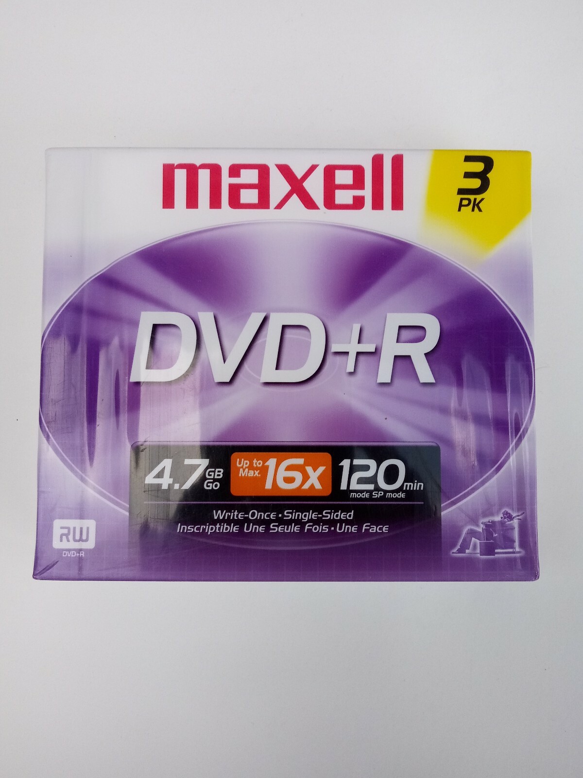 Maxell DVD+R 4X 4.7GB Write Once Single Sided Discs Video Recording NEW SEALED