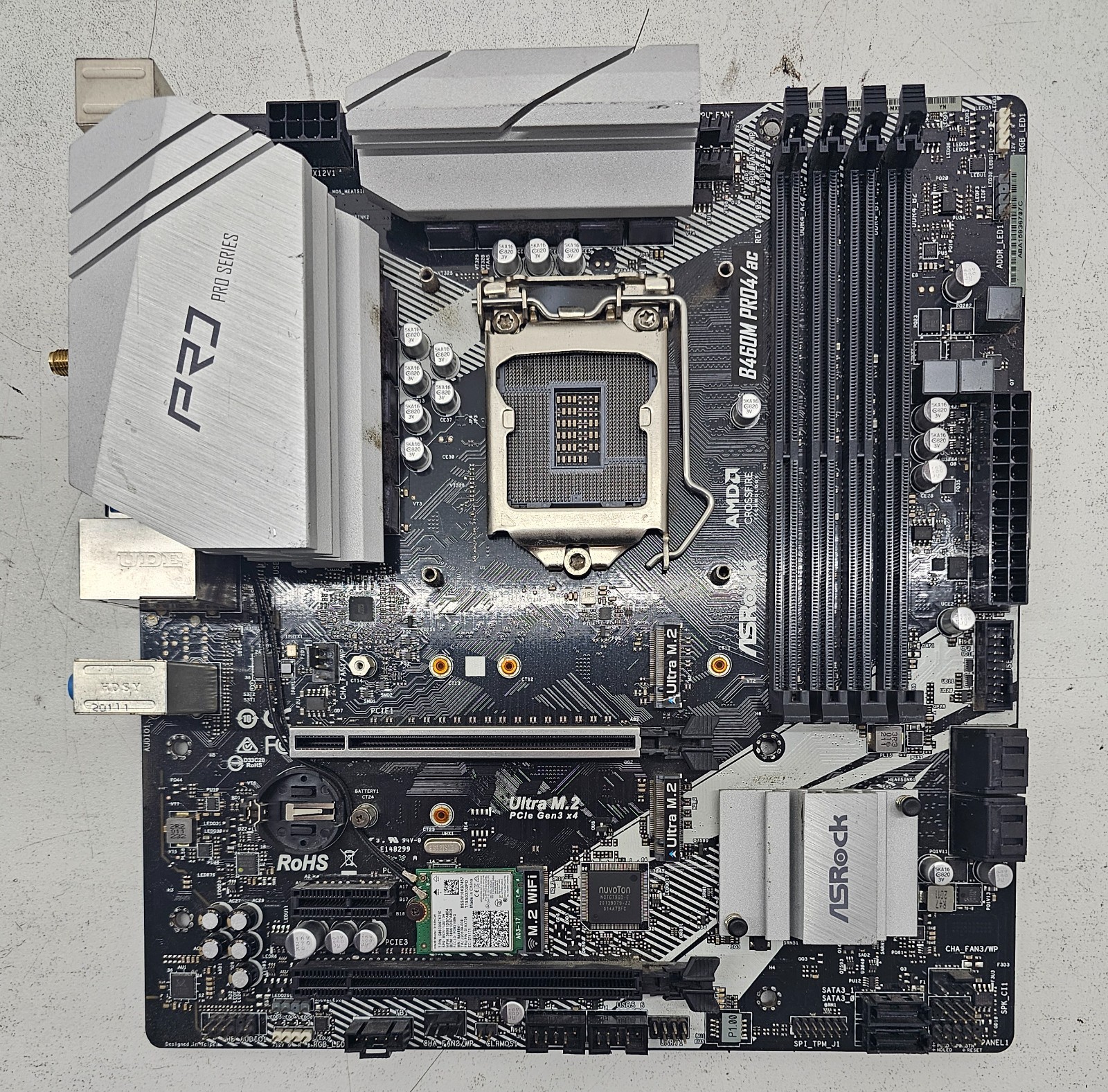ASRock B460M Pro4/AC Intel LAG 1200 Micro ATX DDR4 Motherboard (FL)