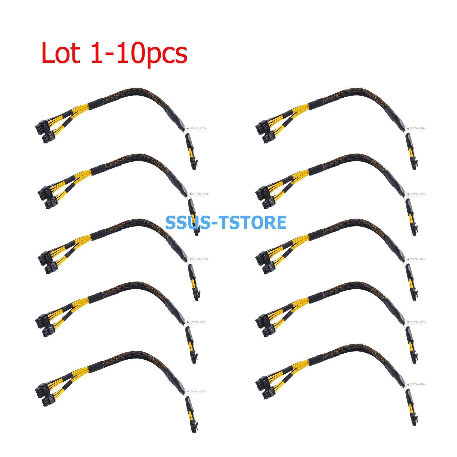 Lot 1-10pcs Mini 8pin to 6+8pin PCIe GPU Power Cable For Dell R740 TR5TP 35cm