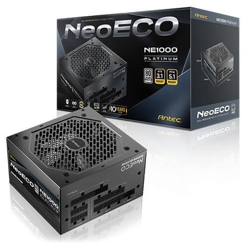 Antec NeoECO 1000W Platinum ATX 3.1 Fully Modular Power Supply PCIe 5.1 NE1000P