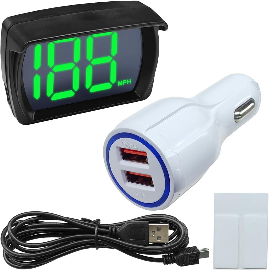 Car HUD GPS Digital Speedometer MPH LED Display USB Plug Play for Truck SUV