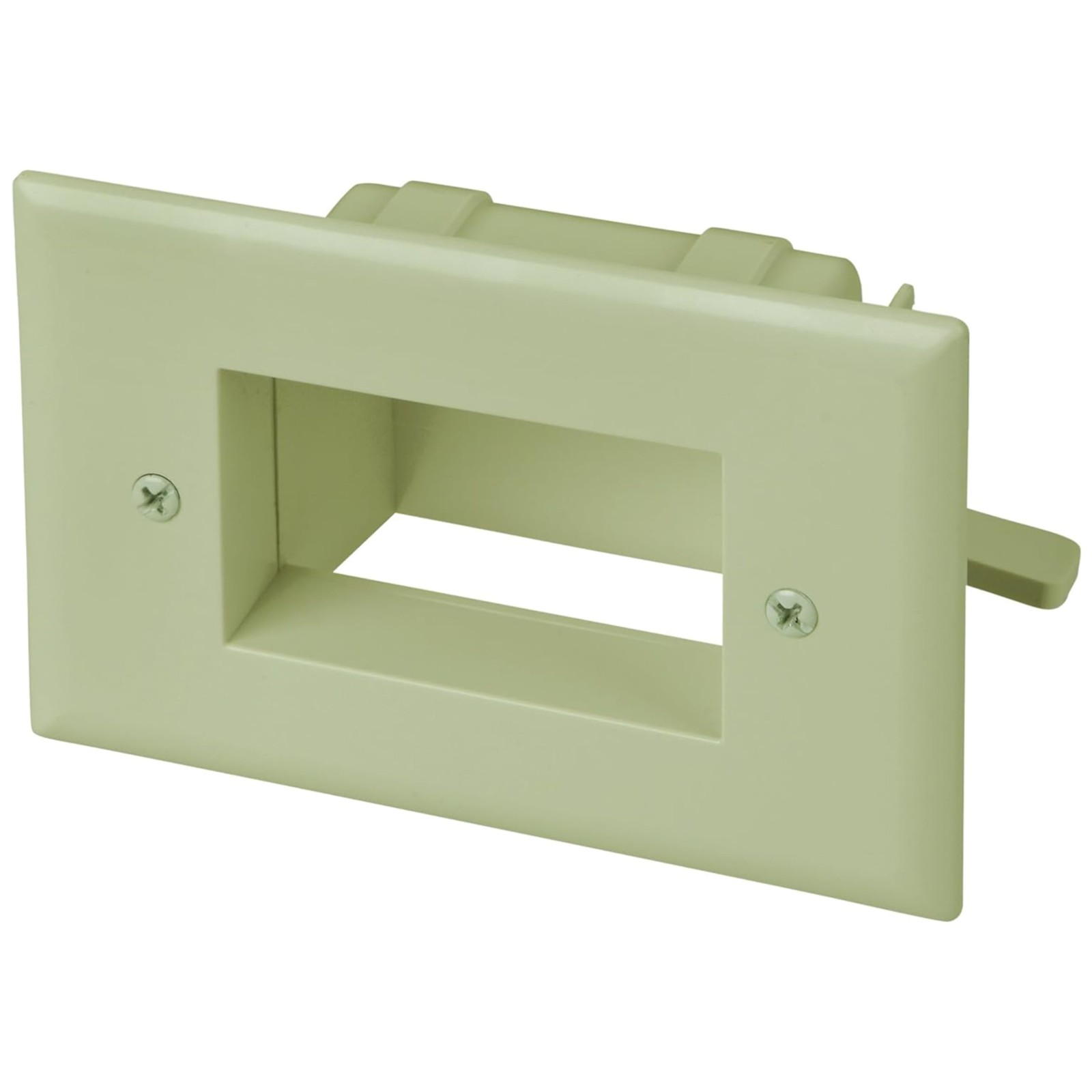Ivory Easy Mount Recessed Low Voltage Cable Plate Electronics 450008IV