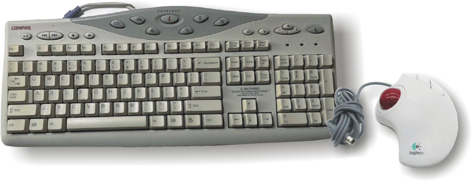PS/2 Multimedia Keyboard/Trackball Mouse-Sturdy-Comfort-Help Save Your USB Ports