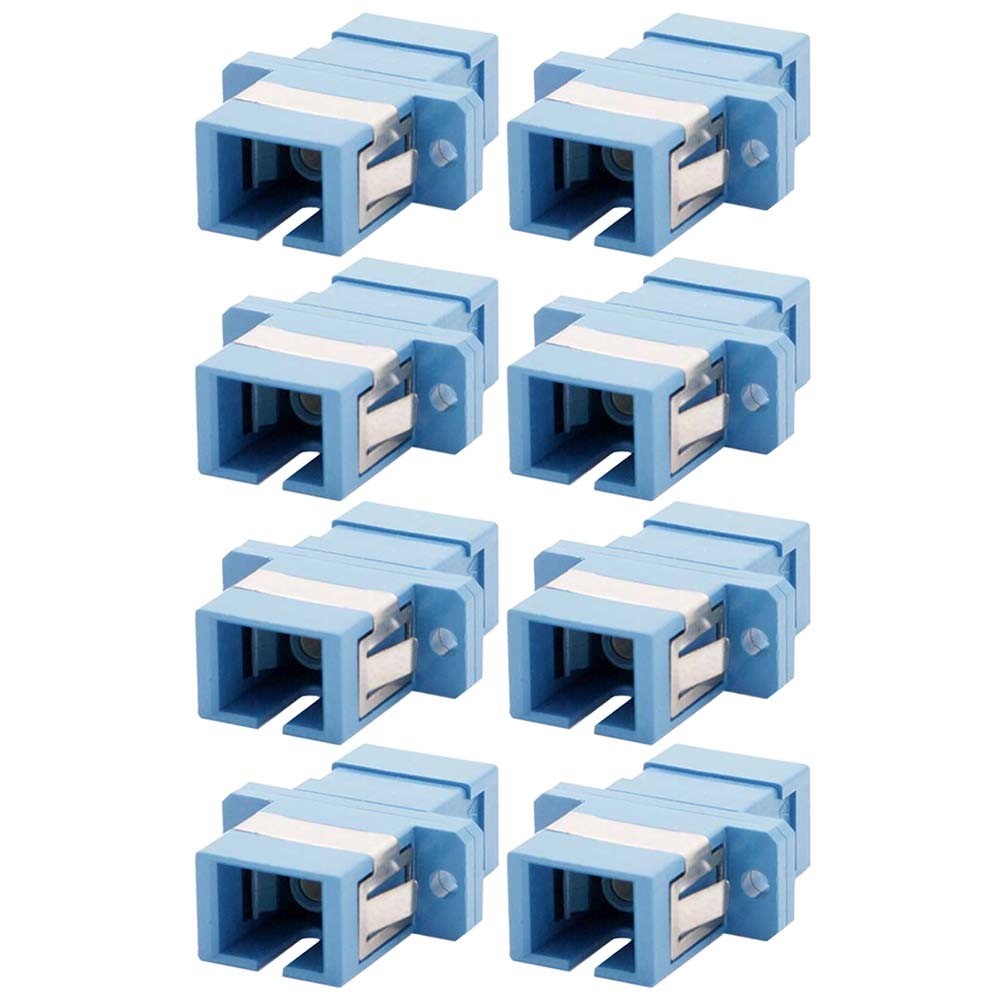 8 Pcs SC to SC Single Mode Simplex Fiber Optic Optical Coupler Adapter Connector