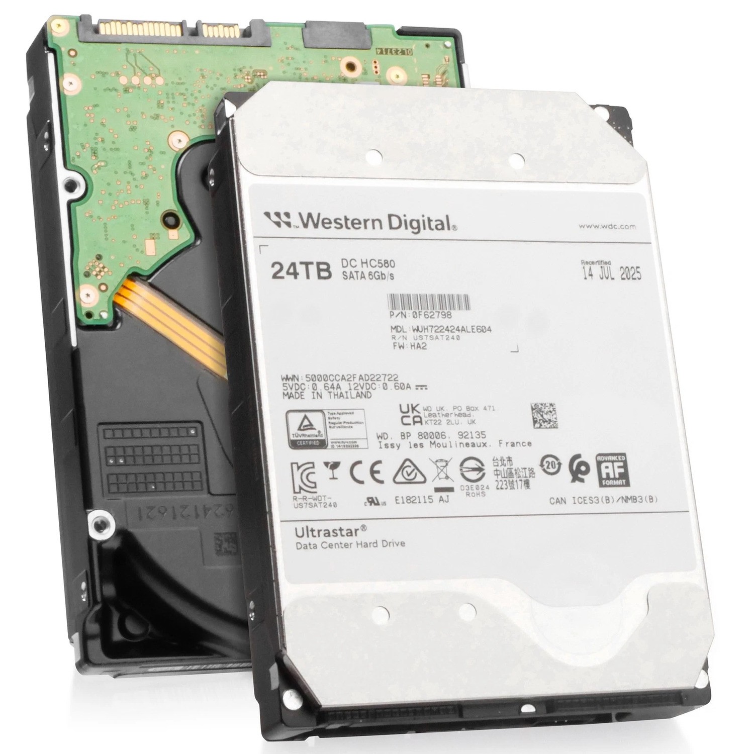 Western Digital Ultrastar 10TB - 24TB 7.2K RPM SATA 6Gb/s 3.5" Enterprise HDD