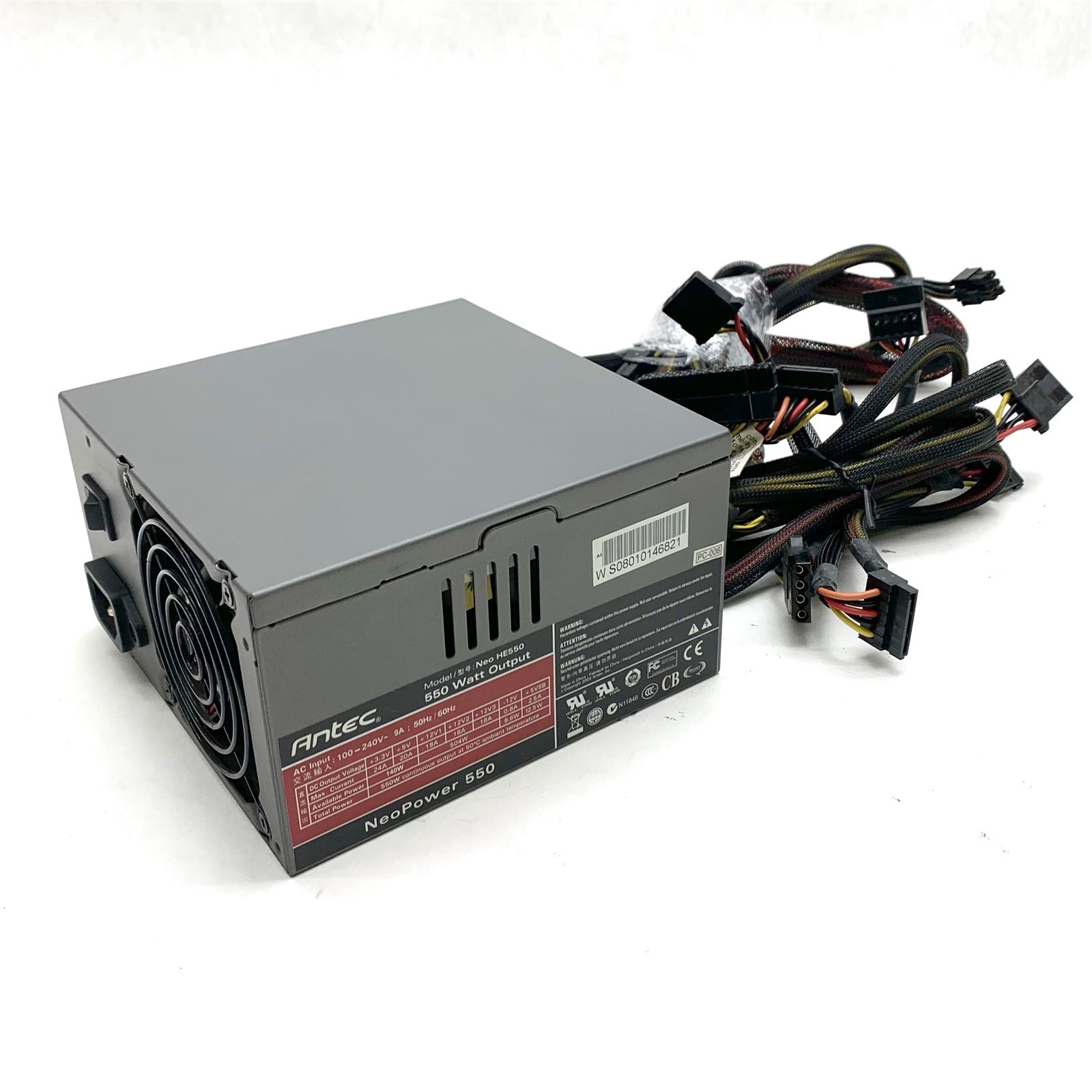 Antec NeoPower HE550 ATX Computer 550 Watts PC Power Supply w/Cable Accessories