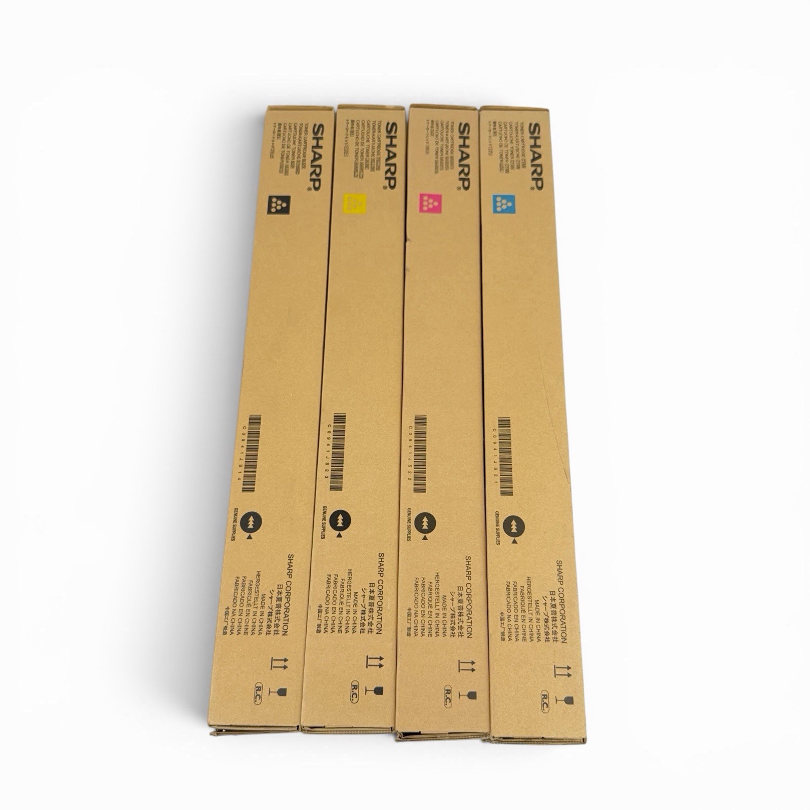 Genuine Sharp MX-27NT Toner Cartridge Full Set (B, C, M, Y) OEM Factory Sealed