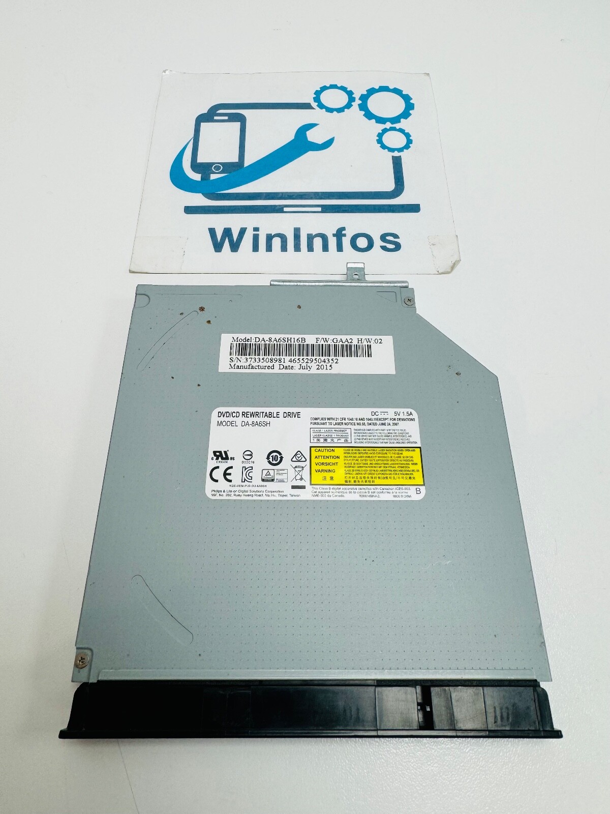 DVD Reader Burner R/W SATA DVR DA-8A6SH ASUS X553M (X553MA-XX409H)