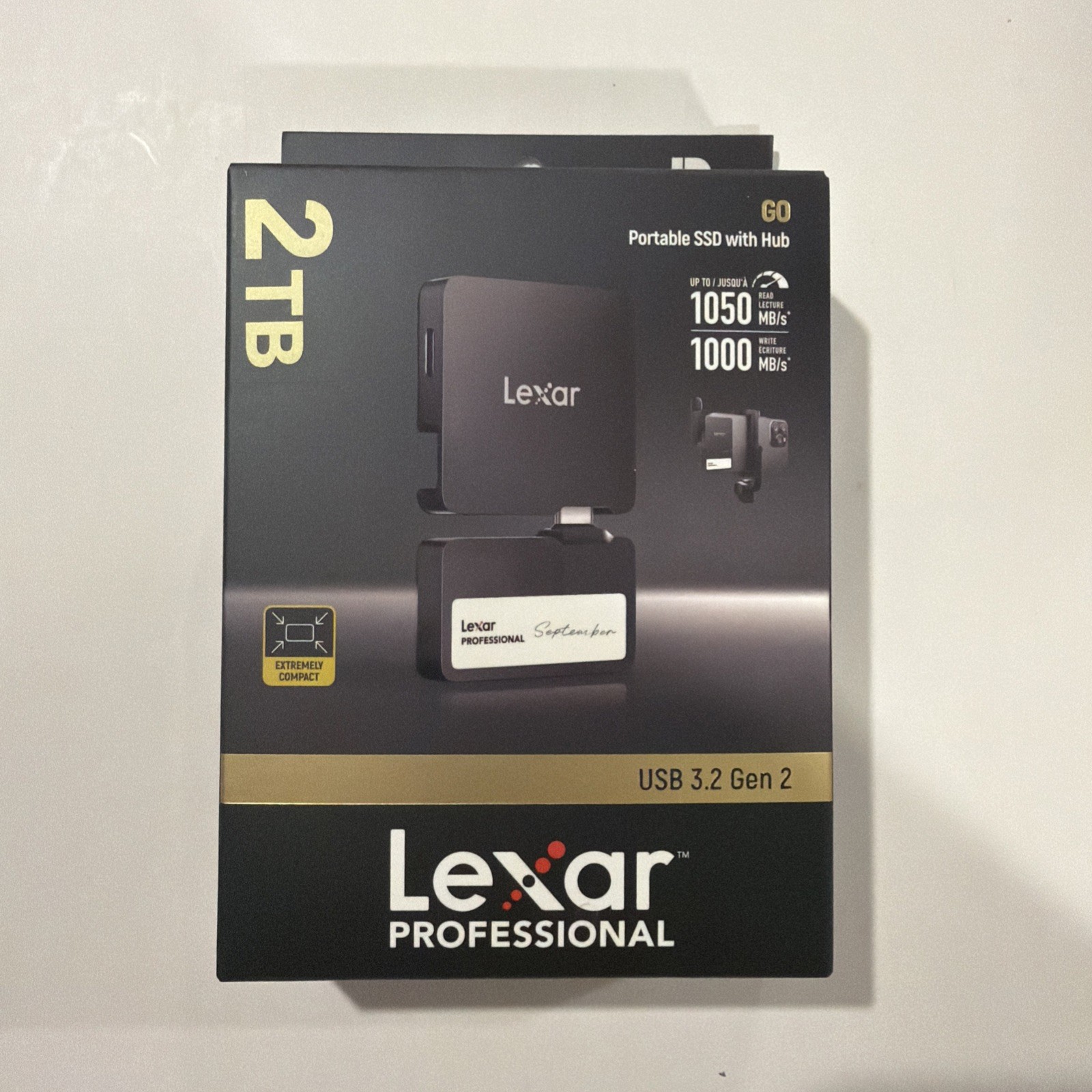 Lexar Professional Go 2TB Portable SSD with Hub USB 3.2 Gen 2 Black - Brand New