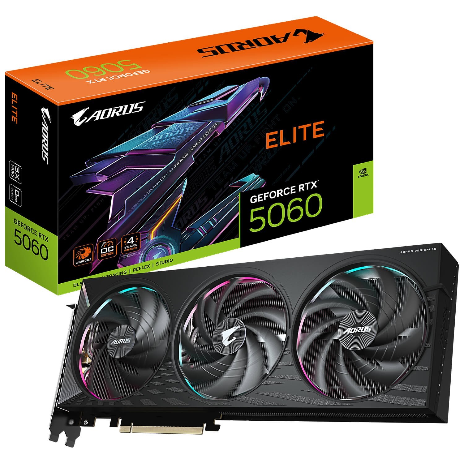 Gigabyte AORUS GeForce RTX 5060 ELITE 8G GV-N5060AORUS E-8GD GDDR7 PCIe 5.0 x16