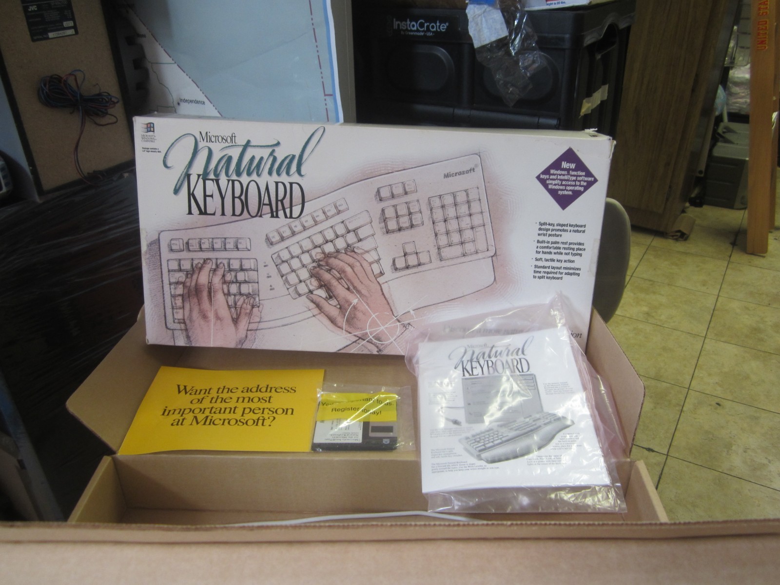 Vintage Microsoft 1994 Ergonomic Natural Keyboard used works