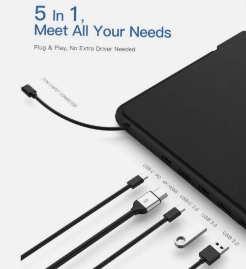 Dodocool 5-in-1 Multi-Function USB-C Hub Laptop Case 14 in – A0016