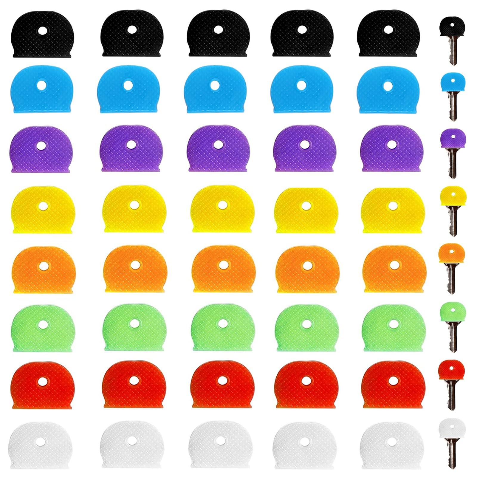 40 Pack Colored Key Caps Set - Plastic Covers 25×19×3.7mm, 40pcs