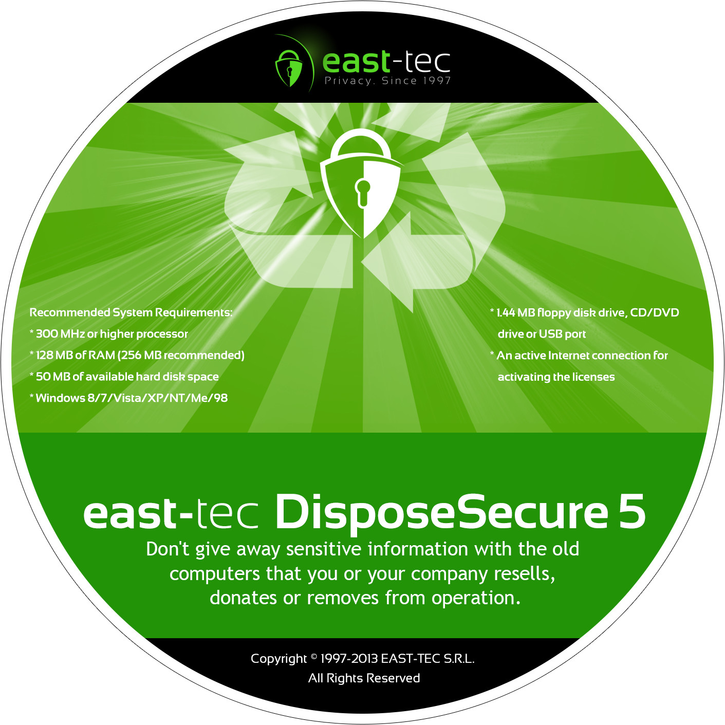 East-tec DisposeSecure , Erase any hard disk Wipe your Disk Drive 