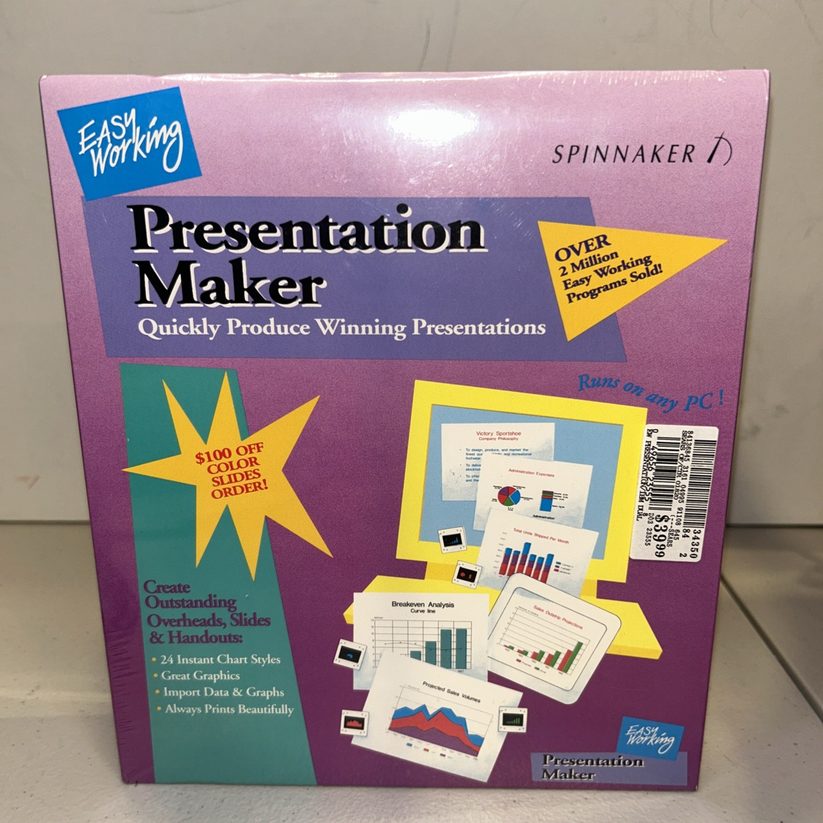 Presentation Maker by Spinnaker for IBM PC, Apple II, C64/128 NEW SEALED
