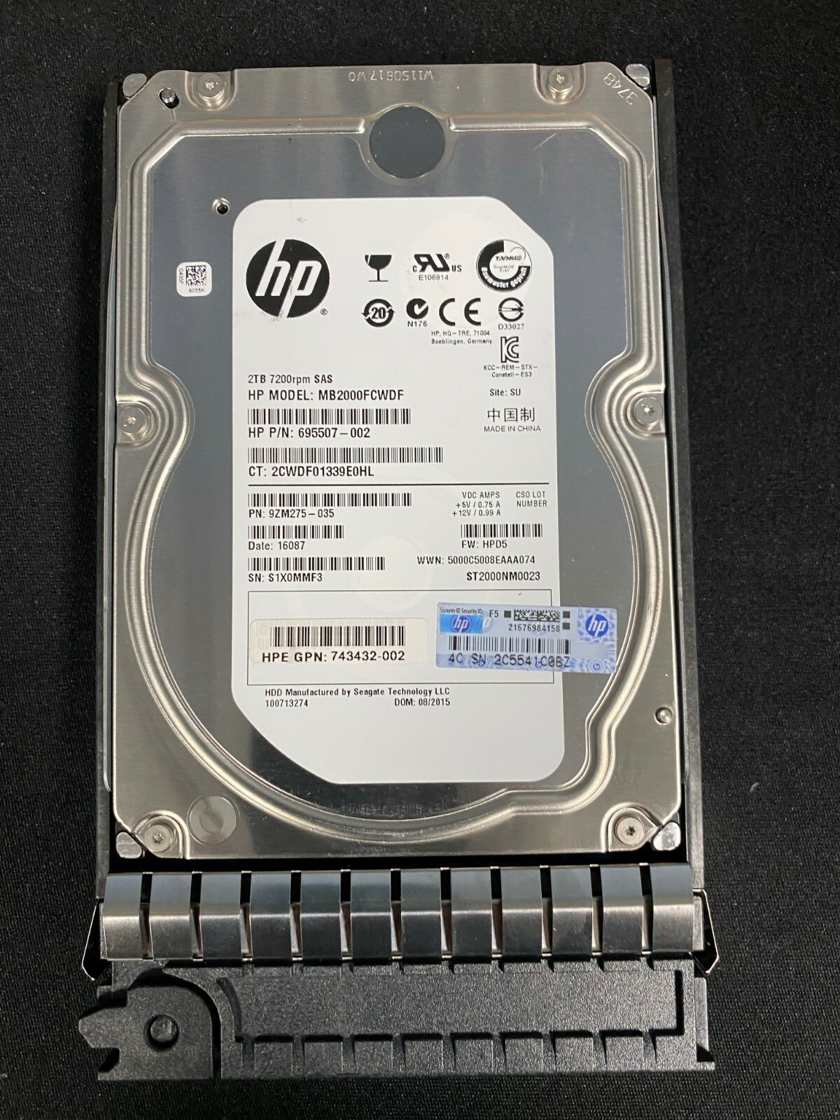 HPE 2Tb SAS mid-line 3.5in LFF Drive