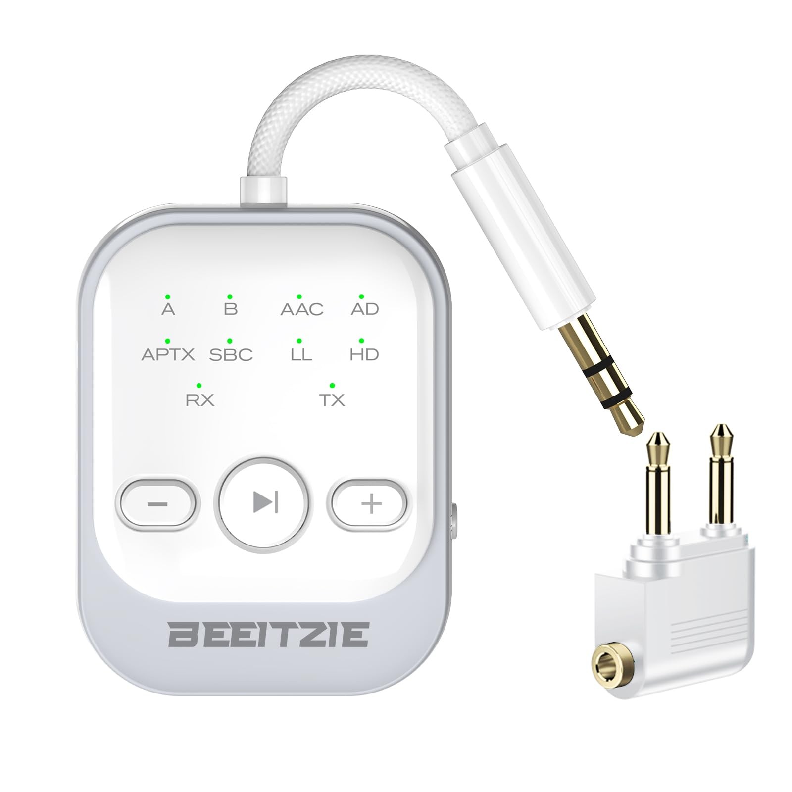 Ultra Bluetooth 5.4 Transmitter Receiver 2-in-1 for TV/PC/Airplane, Dual Pairing