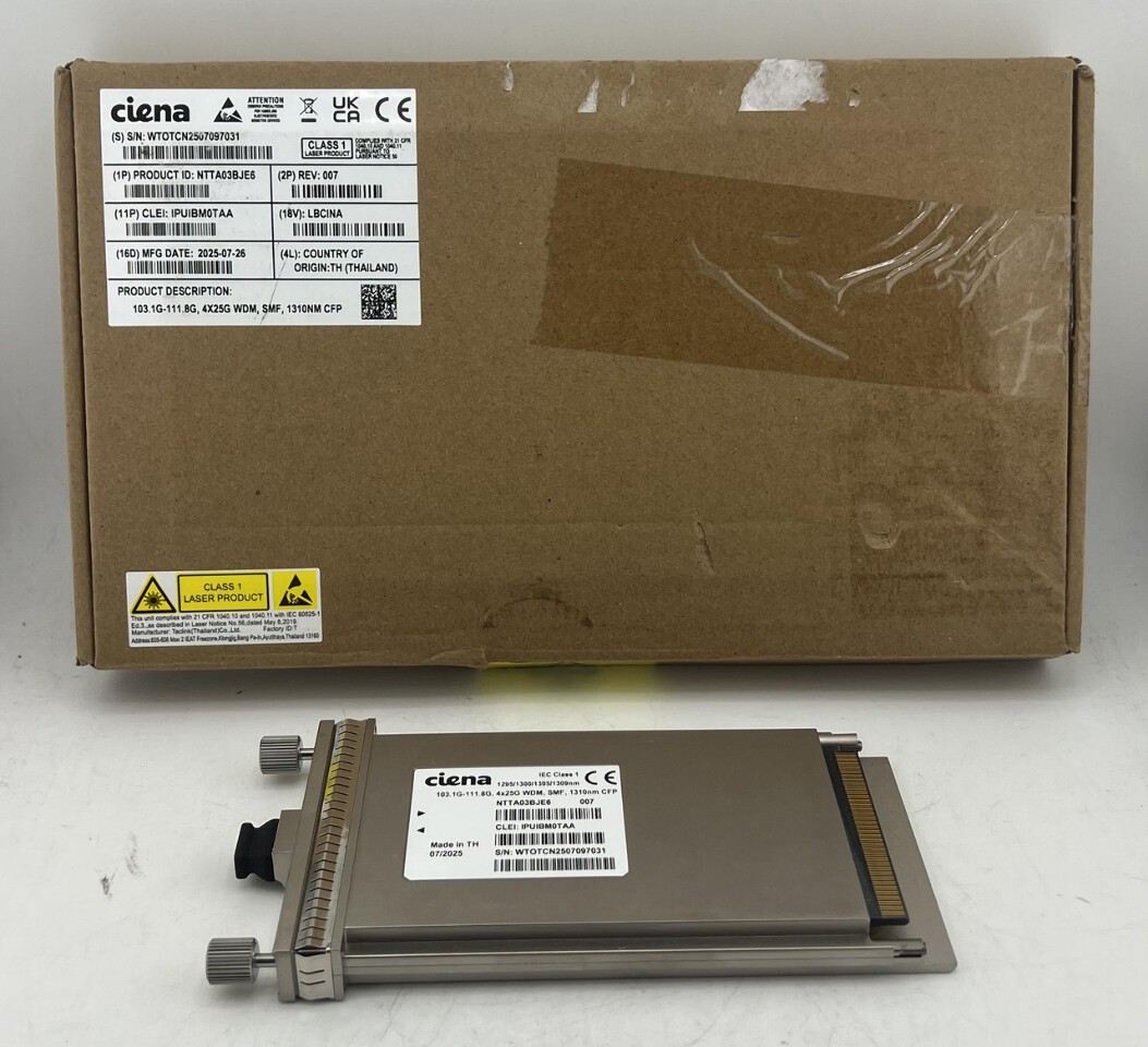 CIENA NTTA03BJE6 103.1-111.8G 4X25G WDM SMF CFP OPTICAL TRANSCEIVER MODULE