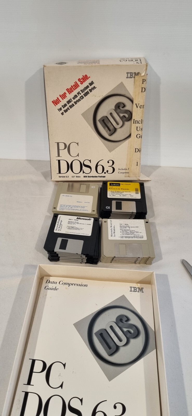 IBM PC DOS 6.3 Original 3.5" Inch Floppy Disks OEM Distribution Package 