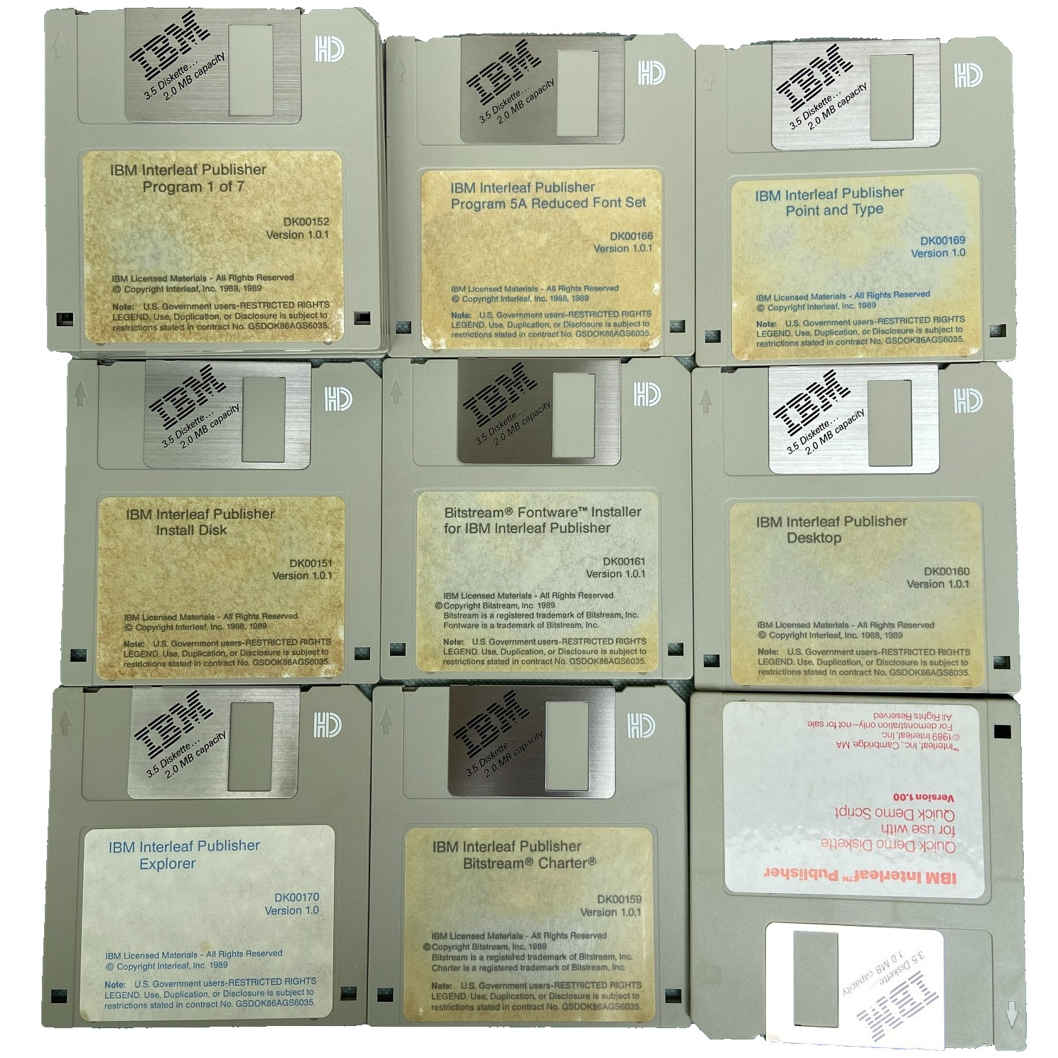 Software Lot 3.5” IBM Interleaf Publisher Ver 1.0.1 1989 Desktop Explorer VTG
