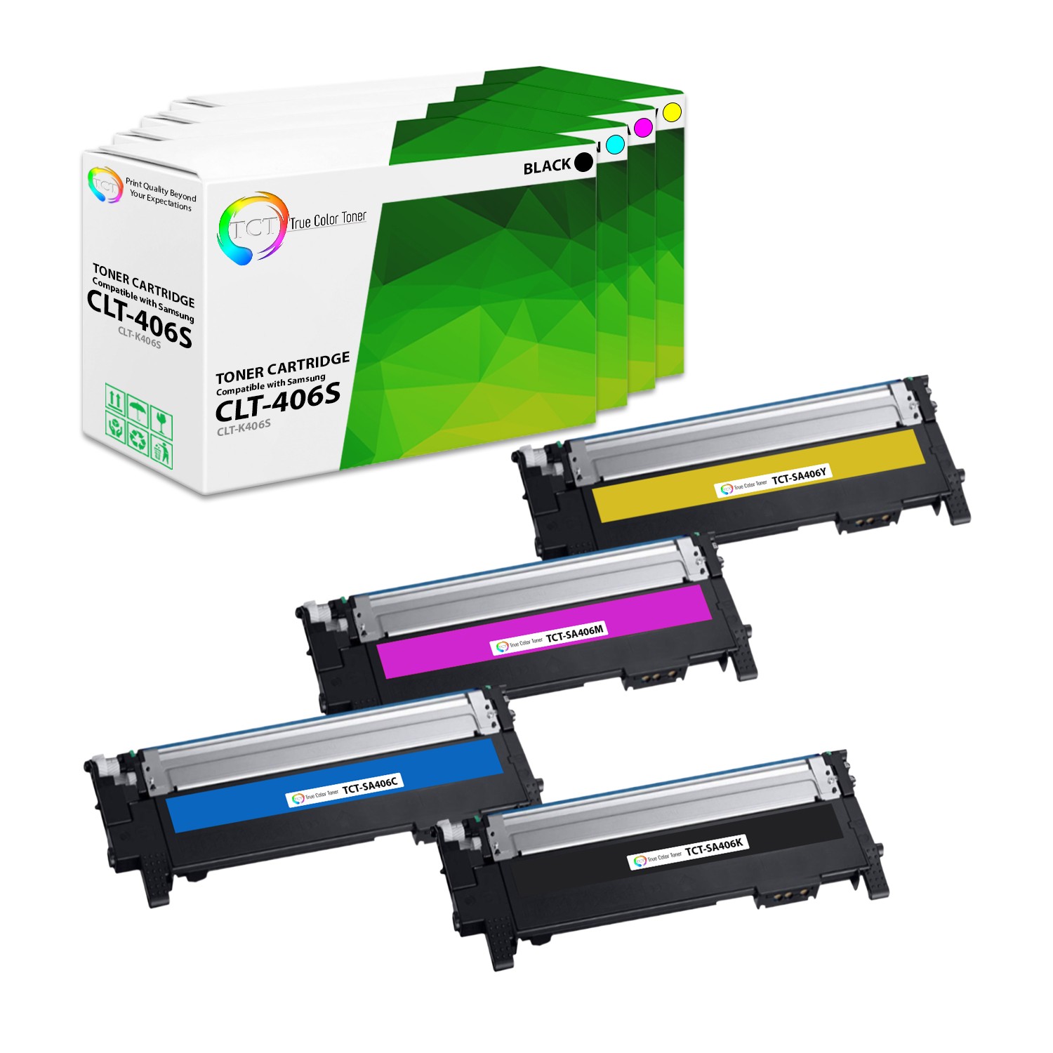 TCT 4PK CLT406S Color Toner Cartridge Set For Samsung CLP 360 365 CLX 3300 3305