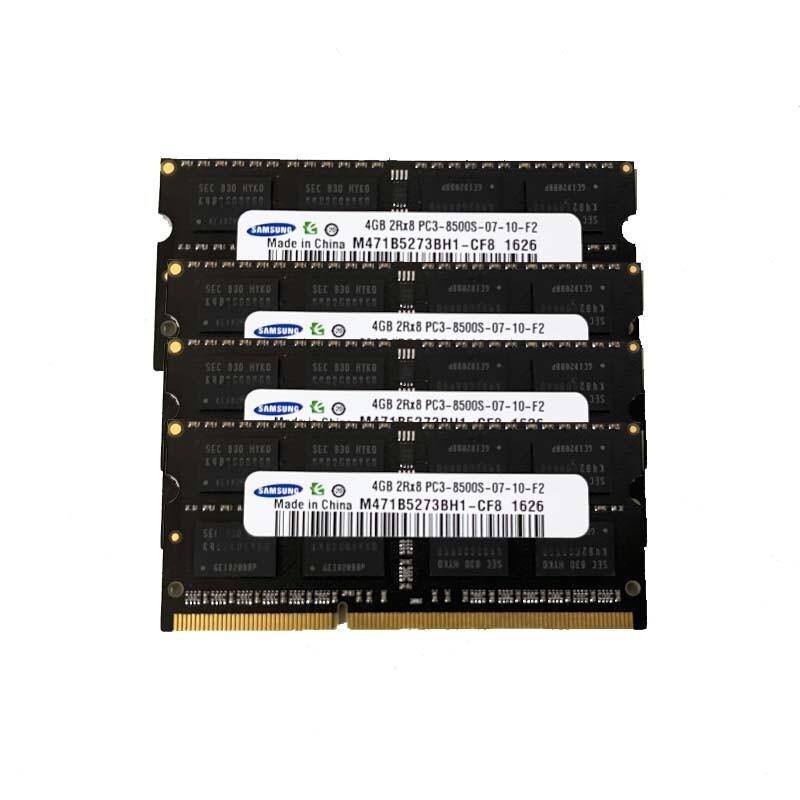 Samsung 4x4GB 2RX8 DDR3 1066MHz PC3-8500S 204PIN SO-DIMM Laptop RAM Memory