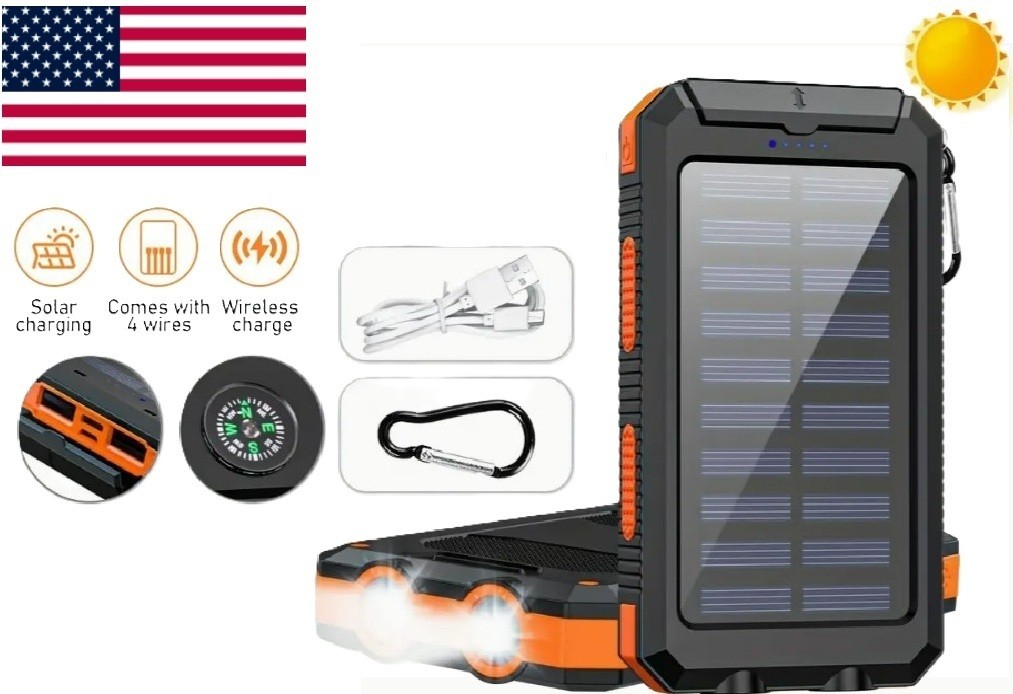 20000mAh Solar Charger for iPhone, iPad, Samsung, and Laptop, Solar Power Bank