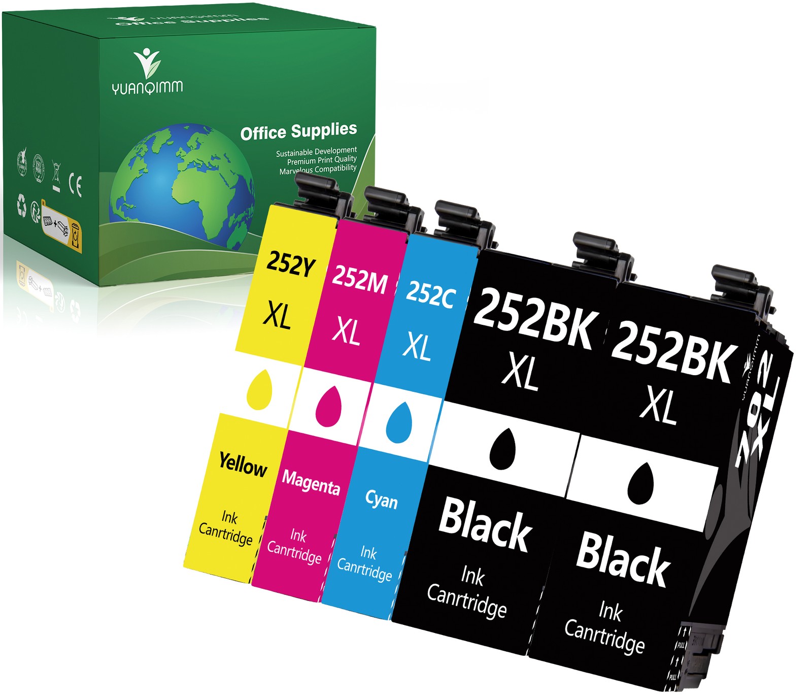 T252XL 252XL Ink Cartridges For Epson WorkForce WF-3620 WF-3640 WF-7610 WF-7210